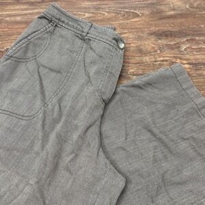 J. Jill Womens Pants Brown Casual Dress‎ Pant Wide Leg Capri Herringbone Size 12